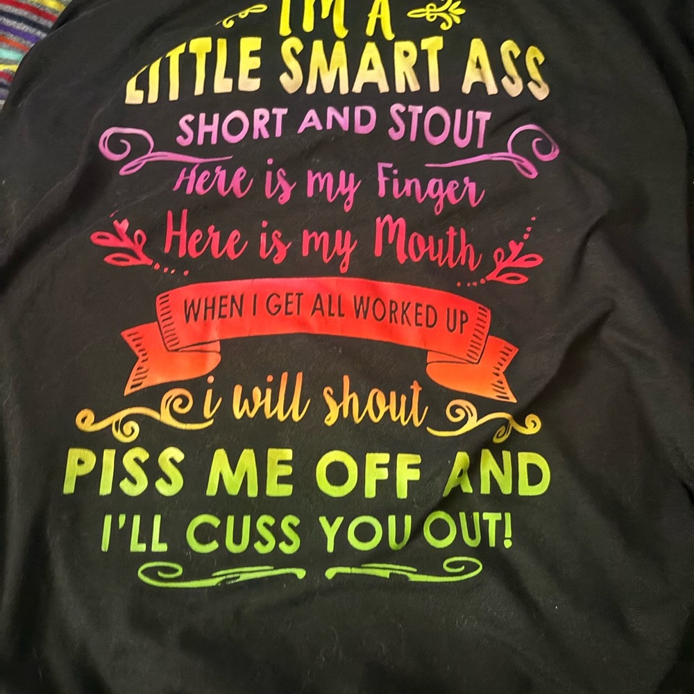 Black Graphic Tee with Colorful Print